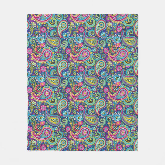 Trippy Hippy Paisley Fleece Blanket (Vorderseite)
