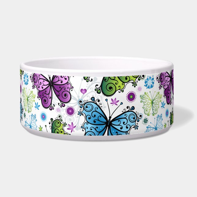 Trippy Hippy Retro Butterfly Napf (Vorderseite)