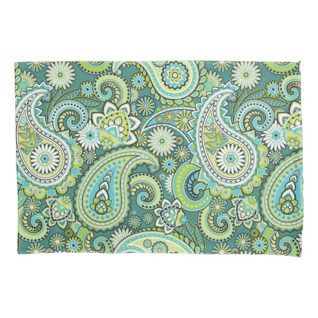 Trippy Hippy Retro Paisley Kissenbezug (Vorderseite)