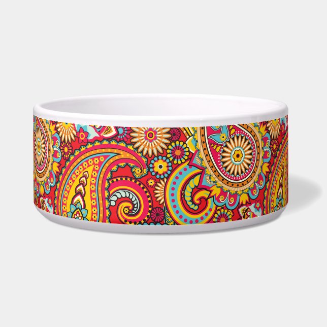Trippy Hippy Retro Paisley Napf (Vorderseite)