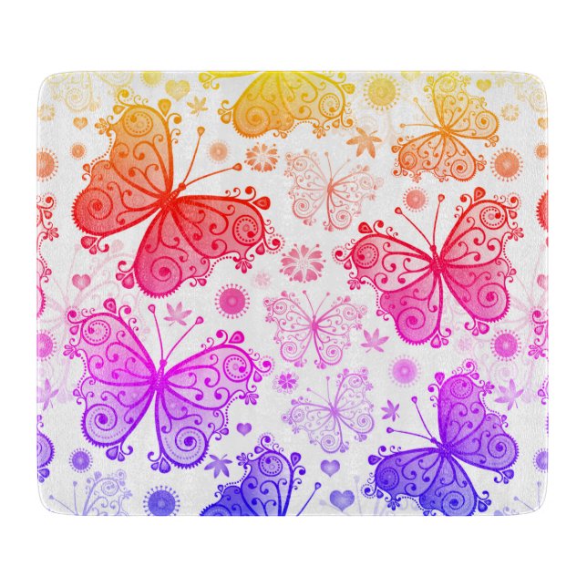 Trippy Hippy Retro Paisley Schneidebrett (Vorderseite)