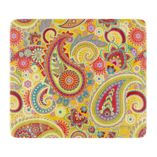 Trippy Hippy Retro Paisley Schneidebrett (Vorderseite)
