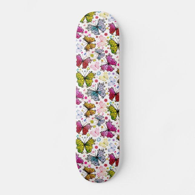 Trippy Hippy Retro Paisley Skateboard (Vorderseite)