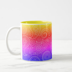 Trippy Hippy Retro Paisley Zwei-Tone-Tasse Zweifarbige Tasse