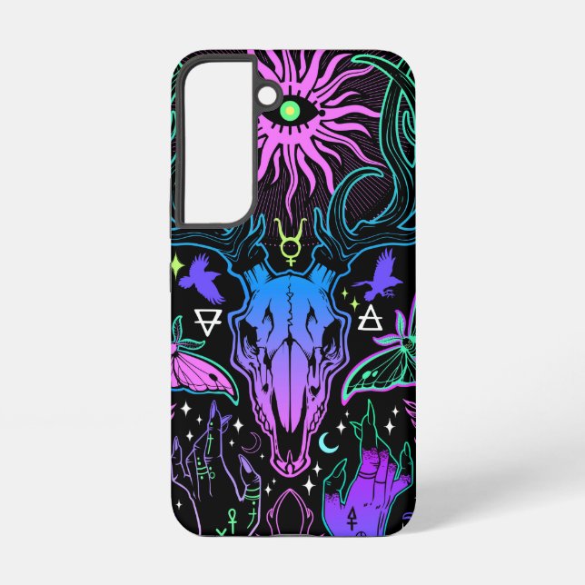 Trippy-Hirschschädel Samsung Galaxy Hülle (Rückseite)