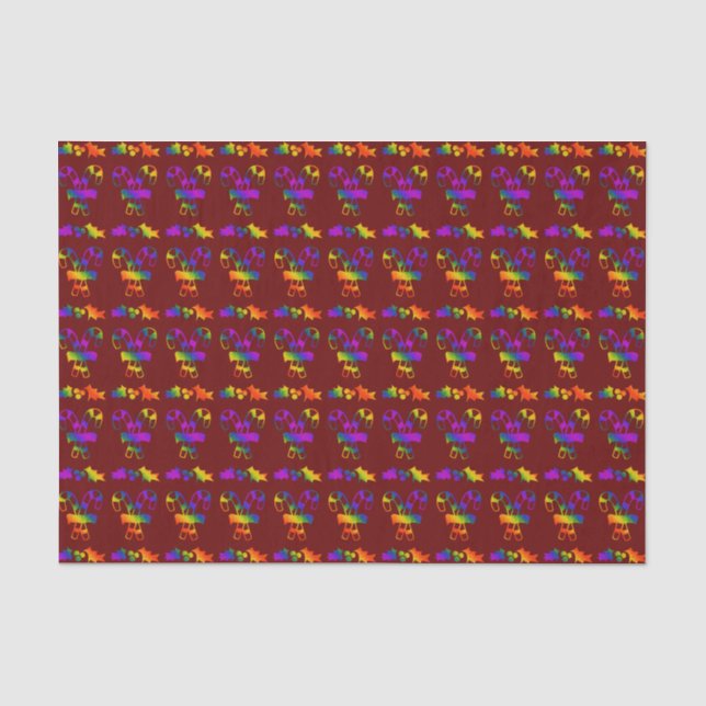 Trippy Holly Canes Seidenpapier (Vorderseite)