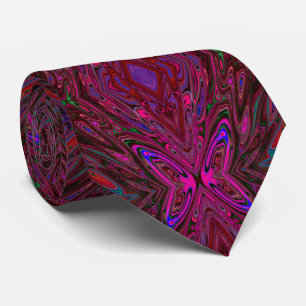 Trippy Hot Pink, Rot und Blau Abstrakter Schmetter Krawatte