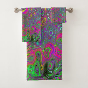Trippy Hot rose Abstrait Retro Liquid Swirl