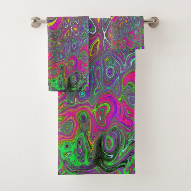 Trippy Hot rose Abstrait Retro Liquid Swirl (En situation)
