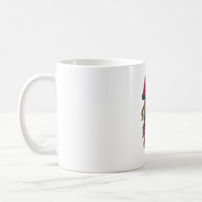 Trippy Jellyfish Mug – Neon Sea Vibes Kaffeetasse (Links)