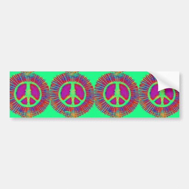 Trippy Krawatte Dye Psychedelic Peace Sign Autoaufkleber (Vorne)