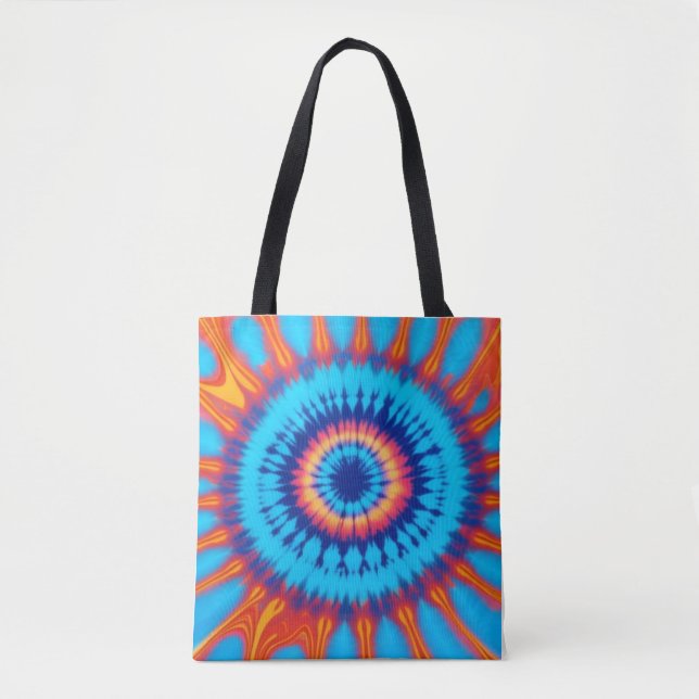 Trippy-Krawatte Retro Blue & Orange Tasche (Vorderseite)