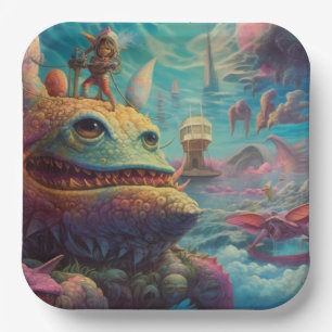 Trippy-Kreaturen Pappteller