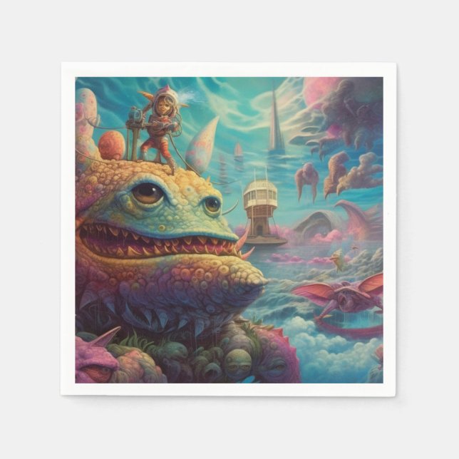 Trippy-Kreaturen Serviette (Vorderseite)