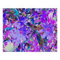 Trippy-Lila und Magenta-farbene Wildblumen