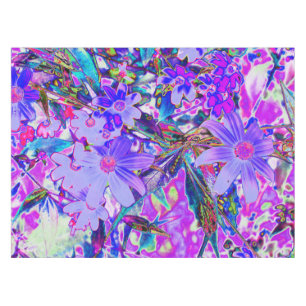 Trippy-Lila und Magenta-farbene Wildblumen Tischdecke