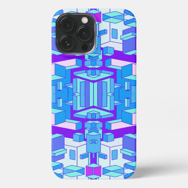 Trippy Lilac und Blue Phone Case iPhone 13 Pro Max Hülle (Rückseite)