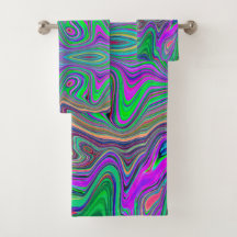 Trippy Lime Green und Lila Farbwellen