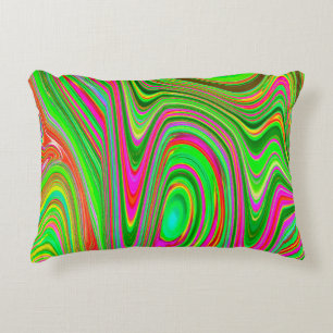Trippy Limegrün und Magenta Abstrakte Groovy Kunst Dekokissen