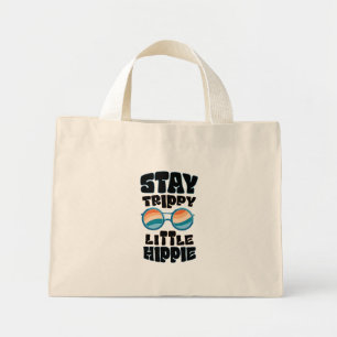 Trippy Little Hippie bleibe - Retro Psychedelic De Mini Stoffbeutel