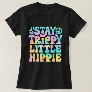 Trippy Little Hippie Peace Sign Gefärbte Krawatte T-Shirt