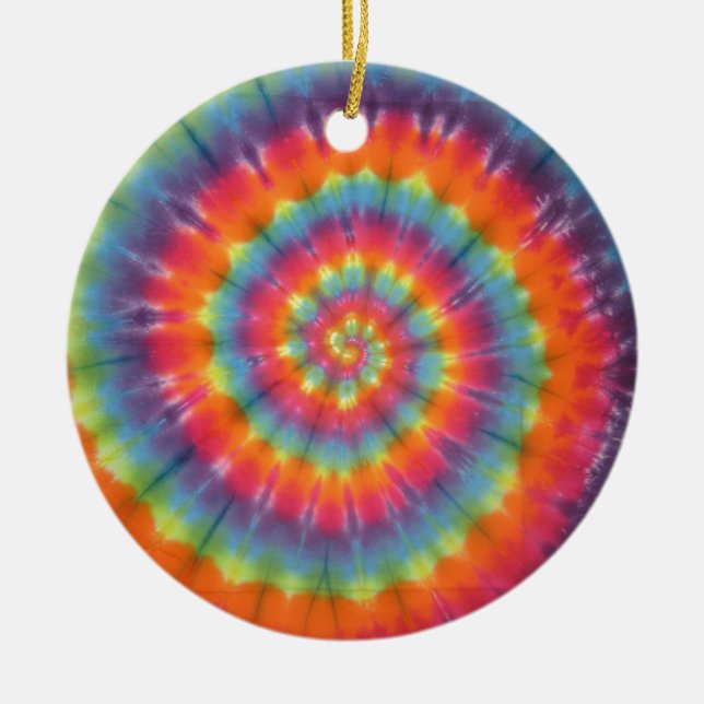 Trippy Little Swirl Gefärbte Krawatte PhatDyes Keramik Ornament (Vorne)