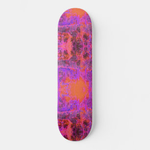 Trippy Magenta and Orange Impressionistic Garden Skateboard