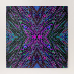 Trippy Magenta, Blue und Green Abstrakt Butterfly