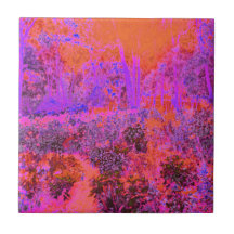Trippy Magenta und Orange Impressionistischer Gart