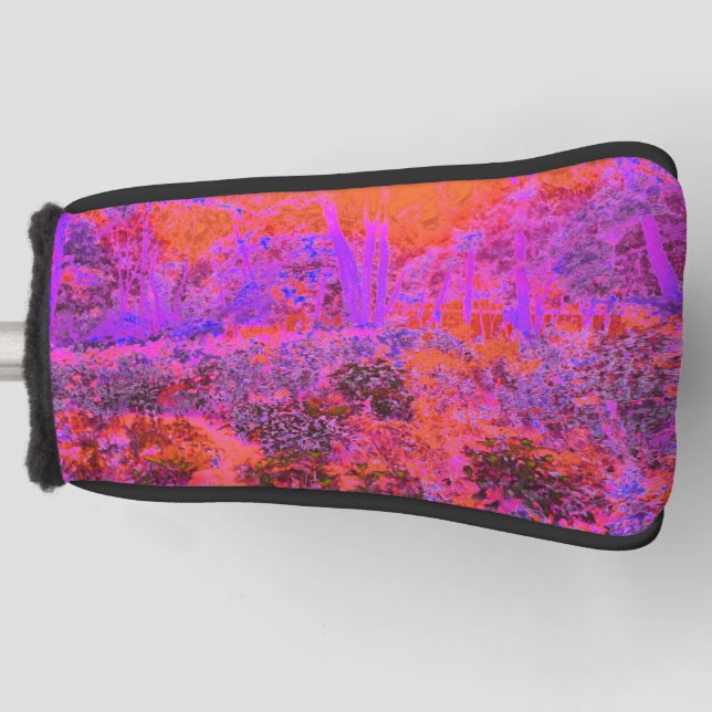 Trippy Magenta und Orange Impressionistischer Gart Golf Headcover (Vorderseite)