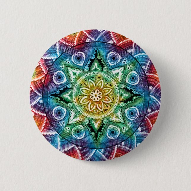Trippy Mandala Button (Vorderseite)