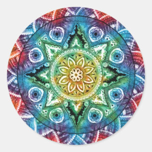Trippy Mandala Runder Aufkleber
