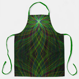 Trippy Mandala, Schwarz und Grün, Abstrakt modern Schürze