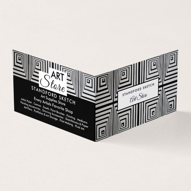 Trippy-Maze-Quadrate, Art Supplier Store, im Detai Visitenkarten (Vorderseite)