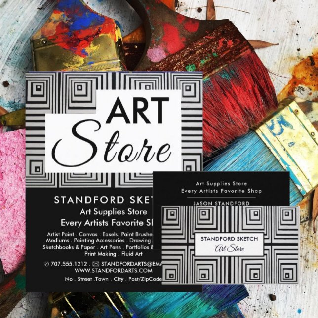 Trippy Maze Square, Art Supplies Store Visitenkarte (Von Creator hochgeladen)