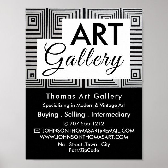 Trippy Maze Squares, Art Dealer, Galerie Poster (Vorne)
