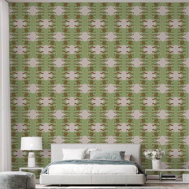 Trippy-Minimalistische Augen und Blätter 2 Tapete (Schlafzimmer)