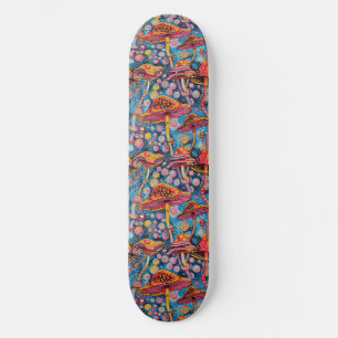 Trippy Mushroom Art Peinture Skateboard