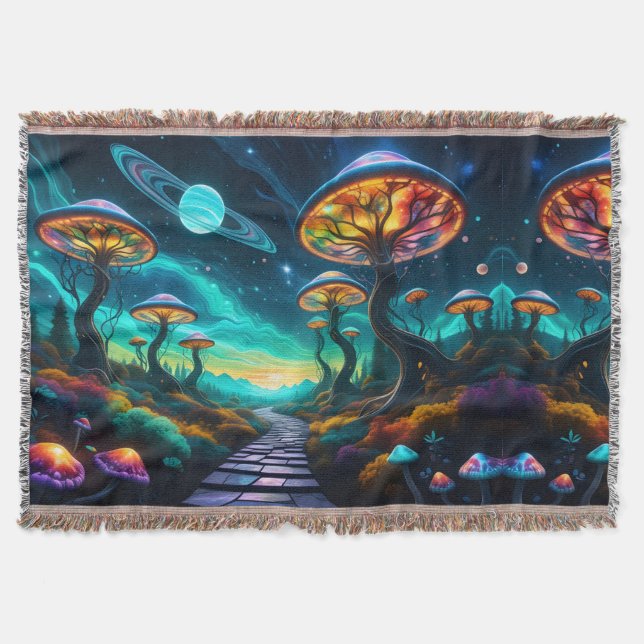 Trippy Mushroom Planet II Decke (Vorderseite)