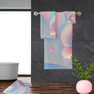 Trippy Pastell Wow Rainbow Blubbles Wirbel Badhandtuch Set