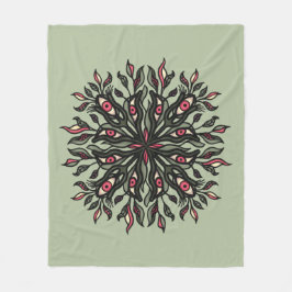 Trippy Pflanze and Eyes - Psychedelic Botanic Fleecedecke