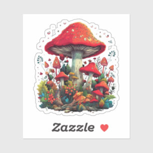 Trippy-Pilzsticker, psychedelische Freude Aufkleber