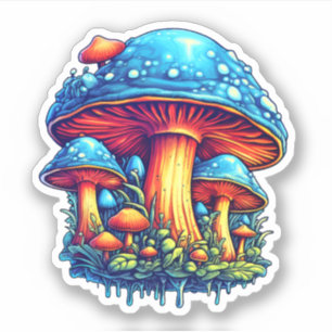 Trippy-Pilzsticker: Psychedelische Freude Aufkleber