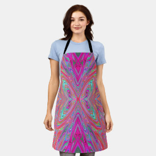 Trippy Pink, Aqua und Magenta Abstrakt Butterfly Schürze