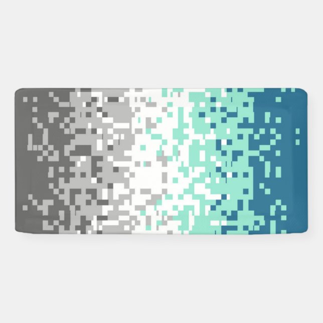 Trippy-Pixel-Abstrakte Frayromantic-Pride-Flag Banner (Horizontal)