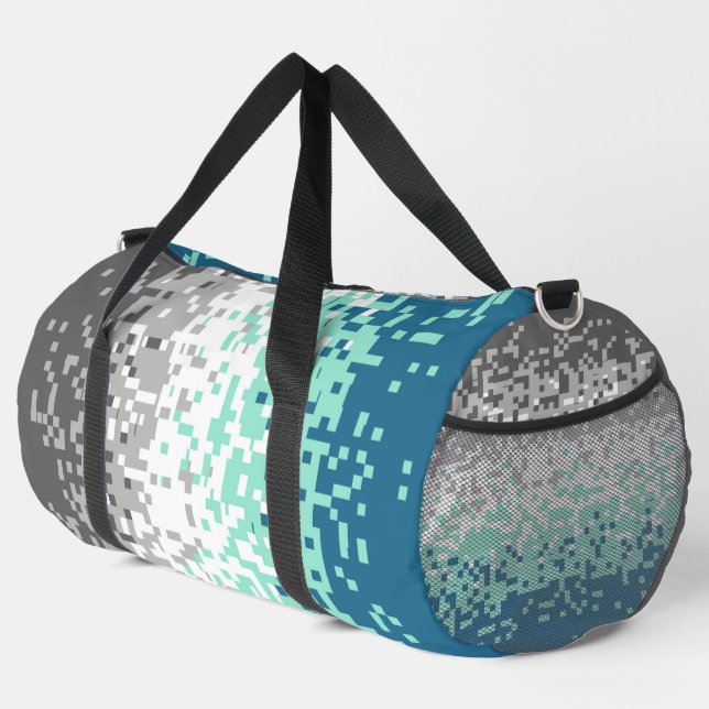 Trippy-Pixel-Abstrakte Frayromantic-Pride-Flag Duffle Bag (Rechte Ecke)