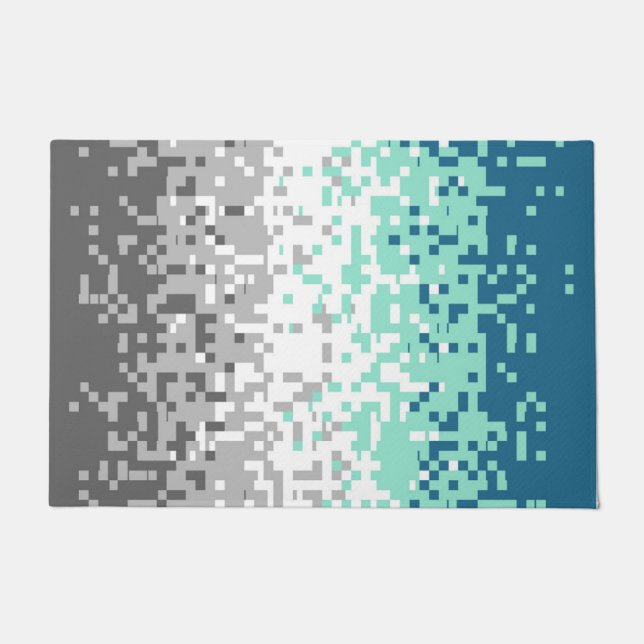 Trippy-Pixel-Abstrakte Frayromantic-Pride-Flag Fußmatte (Vorderseite)