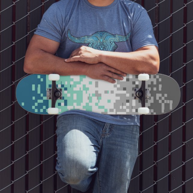 Trippy-Pixel-Abstrakte Frayromantic-Pride-Flag Skateboard (Außenbereich 3)