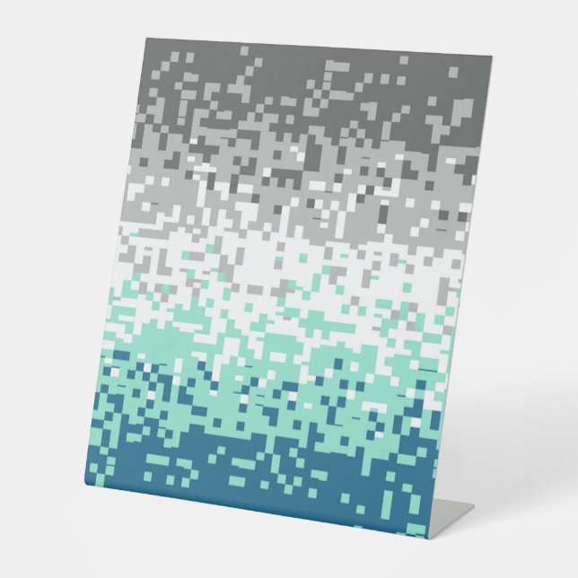 Trippy-Pixel-Abstrakte Frayromantic-Pride-Flag Sockelschild (Vorderseite)