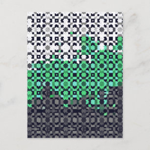 Trippy Pixelated Abstract Neutrois-Stolzflagge Postkarte